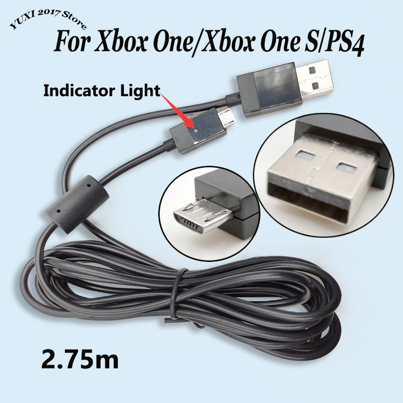 Gaming Accessories Ps4 - Cabo de carregamento micro USB preto,