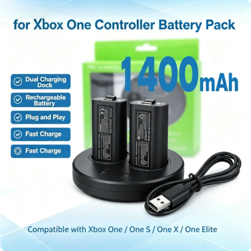 Gaming Setup Accessories Xbox - Bateria Recarregável Integrada de 1400mAh para